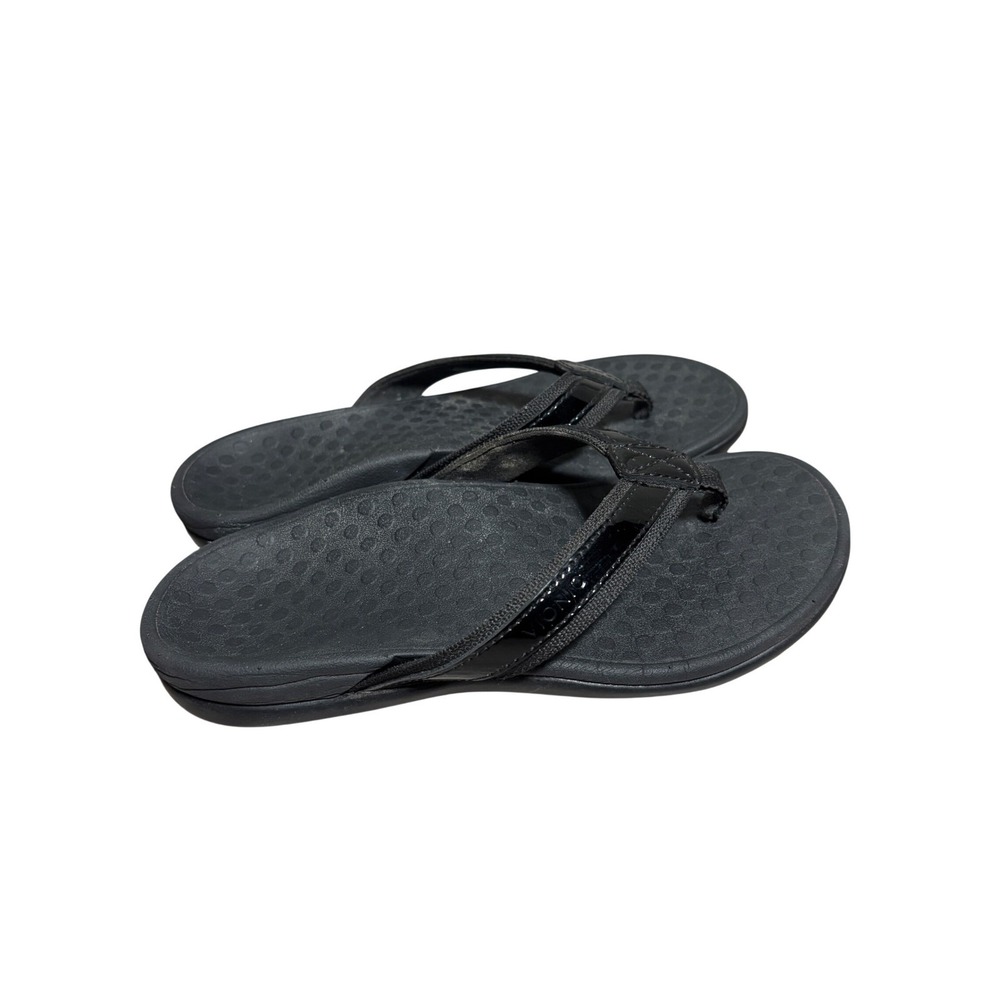 Vionic Tide II Black Orthotic Flip Flop Sandals Women's 5 Beach Resort Vacation